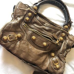Balenciaga Giant City beige lambskin leather bag